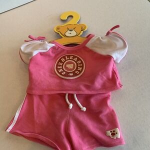 Build A Bear Cheerleading Top And Shorts Pink And White